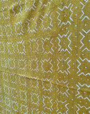 African Bogolan Mud Cloth Handmade Fabric - Mustard
