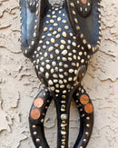 Babanki African Elephant Head Mask with Encrusted Cowries and Coins
