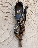Babanki African Elephant Head Mask with Encrusted Cowries, Coins & Bronze