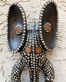 Babanki African Elephant Head Mask with Encrusted Cowries, Coins & Bronze