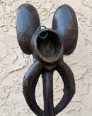 Babanki African Elephant Head Mask with Encrusted Cowries, Coins & Bronze
