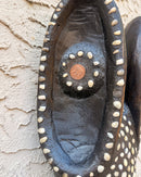 Babanki African Elephant Head Mask with Encrusted Cowries and Coins