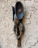 Babanki African Elephant Head Mask with Encrusted Cowries, Coins & Bronze