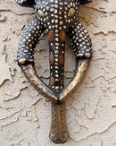 Babanki African Elephant Head Mask with Encrusted Cowries, Coins & Bronze