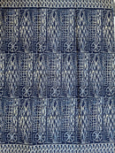 Bamileke Ndop pattern African Wax Print Fabric - Blue / Beige - Afrilege
