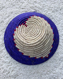 Uganda hand woven Baskets 12" - Purple / Beige / Red - Afrilege