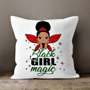 Black Girl Decorative Pillow Cover - White / Multicolor - Afrilege
