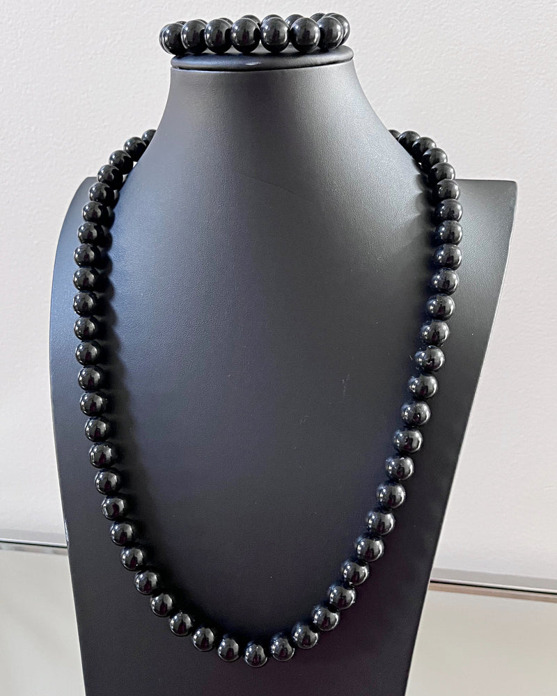 Black Onyx Beads Necklace - Afrilege