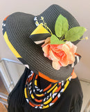 Bogolan Hepburn Straw Bell Shaped Wide Brim Sun Hat