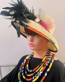 Bogolan Hepburn Straw Bell Shaped Wide Brim Sun Hat