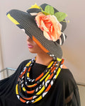 Bogolan Hepburn Straw Bell Shaped Wide Brim Sun Hat