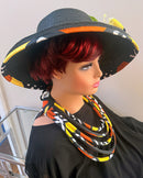 Bogolan Hepburn Straw Bell Shaped Wide Brim Sun Hat