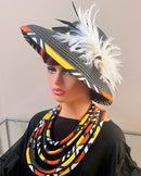 Bogolan Hepburn Straw Bell Shaped Wide Brim Sun Hat