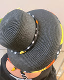 Bogolan Hepburn Straw Bell Shaped Wide Brim Sun Hat