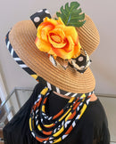 Bogolan Hepburn Straw Bell Shaped Wide Brim Sun Hat