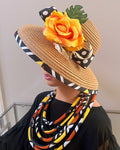 Bogolan Hepburn Straw Bell Shaped Wide Brim Sun Hat