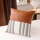 Modern Boho Tribal Pattern Faux Leather decorative pillow cover - Afrilege