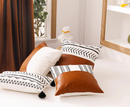 Modern Boho Tribal Pattern Faux Leather decorative pillow cover - Afrilege