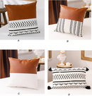 Modern Boho Tribal Pattern Faux Leather decorative pillow cover - Afrilege