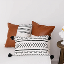 Modern Boho Tribal Pattern Faux Leather decorative pillow cover - Afrilege