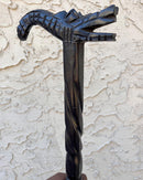 Crocodile head Handle Hand-Sculpted Ebony Wood African Walking Stick