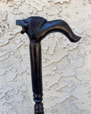 Lion head Ebony Wood Carved Walking Stick / Cane