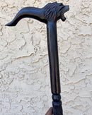 Lion Handle Ebony Wood Carved Walking Stick / Cane