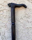 Lion head Ebony Wood Carved Walking Stick / Cane