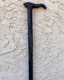 Lion head Ebony Wood Carved Walking Stick / Cane