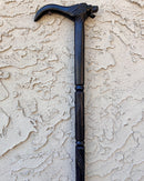 Elephant Head Ebony Wood Carved Walking Stick / Cane