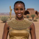 Egyptian Inspired Maxi Choker Necklace - Gold - Afrilege