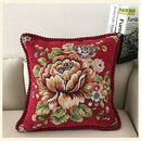 European Palace Peony Floral Jacquard Pillow Case - Afrilege