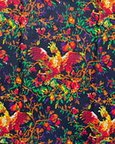 African Wax Print Fabric (Ankara) - Black / Red - Afrilege