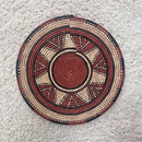 African Fulani Mbeedu Roundel Flat Woven Basket