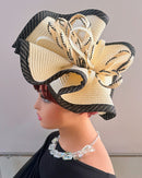 Women's Black and Ivory Fascinator Headpiece