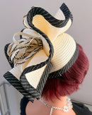 Women's Black and Ivory Fascinator Headpiece