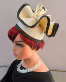 Women's Black and Ivory Fascinator Headpiece