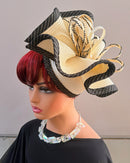 Women's Black and Ivory Fascinator Headpiece