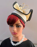 Women's Black and Ivory Fascinator Headpiece
