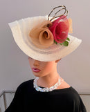 Women's 3-Color Flowers Wide Brim Fascinator