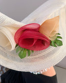 Women's 3-Color Flowers Wide Brim Fascinator