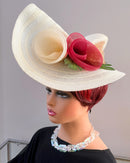 Women's 3-Color Flowers Wide Brim Fascinator