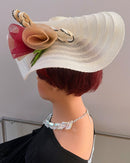 Women's 3-Color Flowers Wide Brim Fascinator