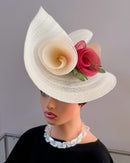 Women's 3-Color Flowers Wide Brim Fascinator