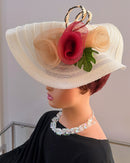 Women's 3-Color Flowers Wide Brim Fascinator