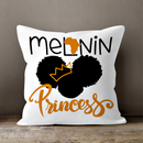 Black Girl Decorative Pillow Cover - White / Multicolor - Afrilege