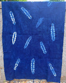 Authentic African Handmade Bogolan Mud Cloth - Deep Blue / White - Afrilege