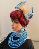 Ndop African Print Mesh Fascinator Headband