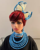 Ndop African Print Mesh Fascinator Headband