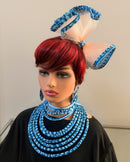 Ndop African Print Mesh Fascinator Headband